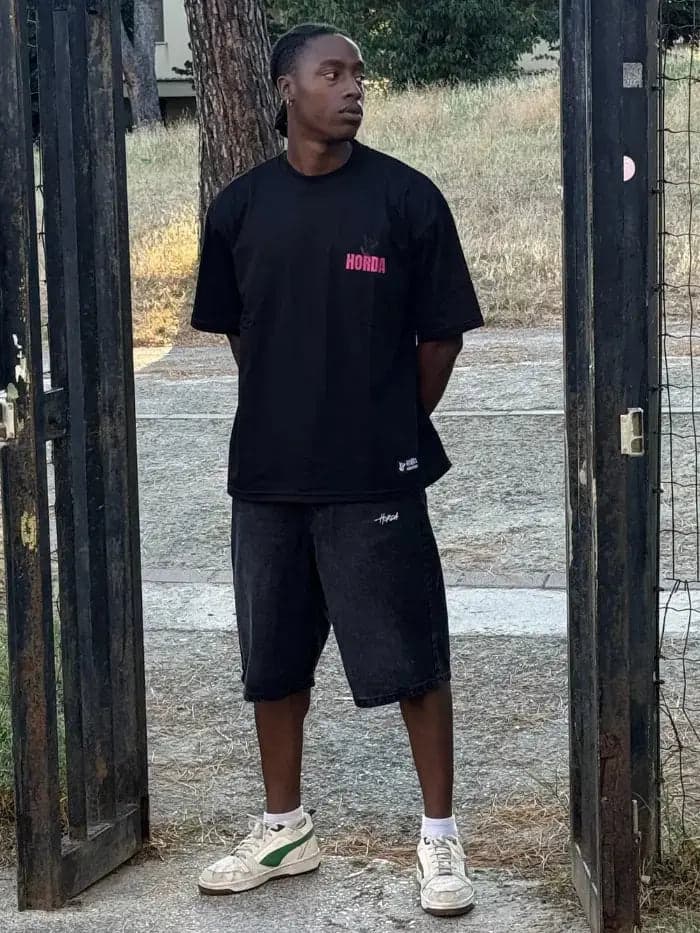 Shorts Denim Baggy Over Black Washed - 4