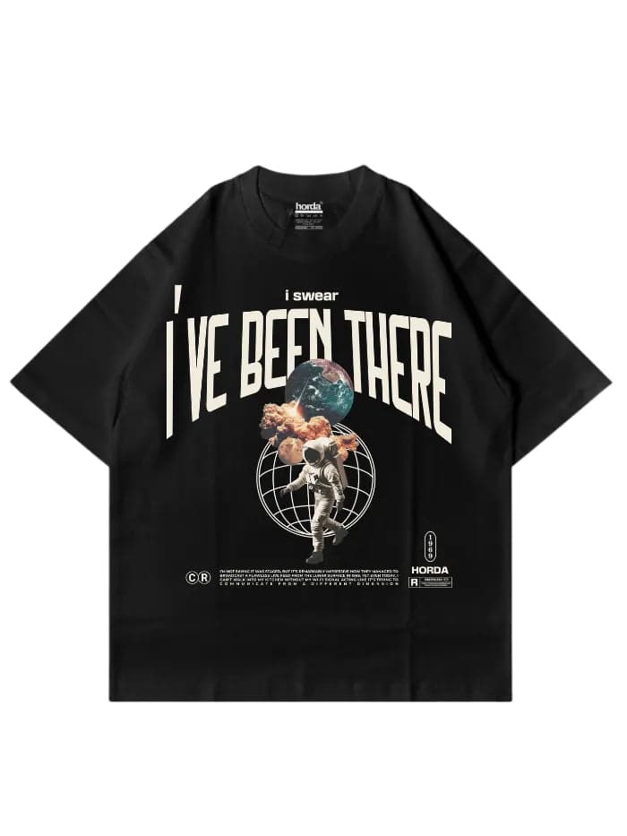 T-Shirt nera 220gr Oversize Cotone Made in Italy - Astro - 3