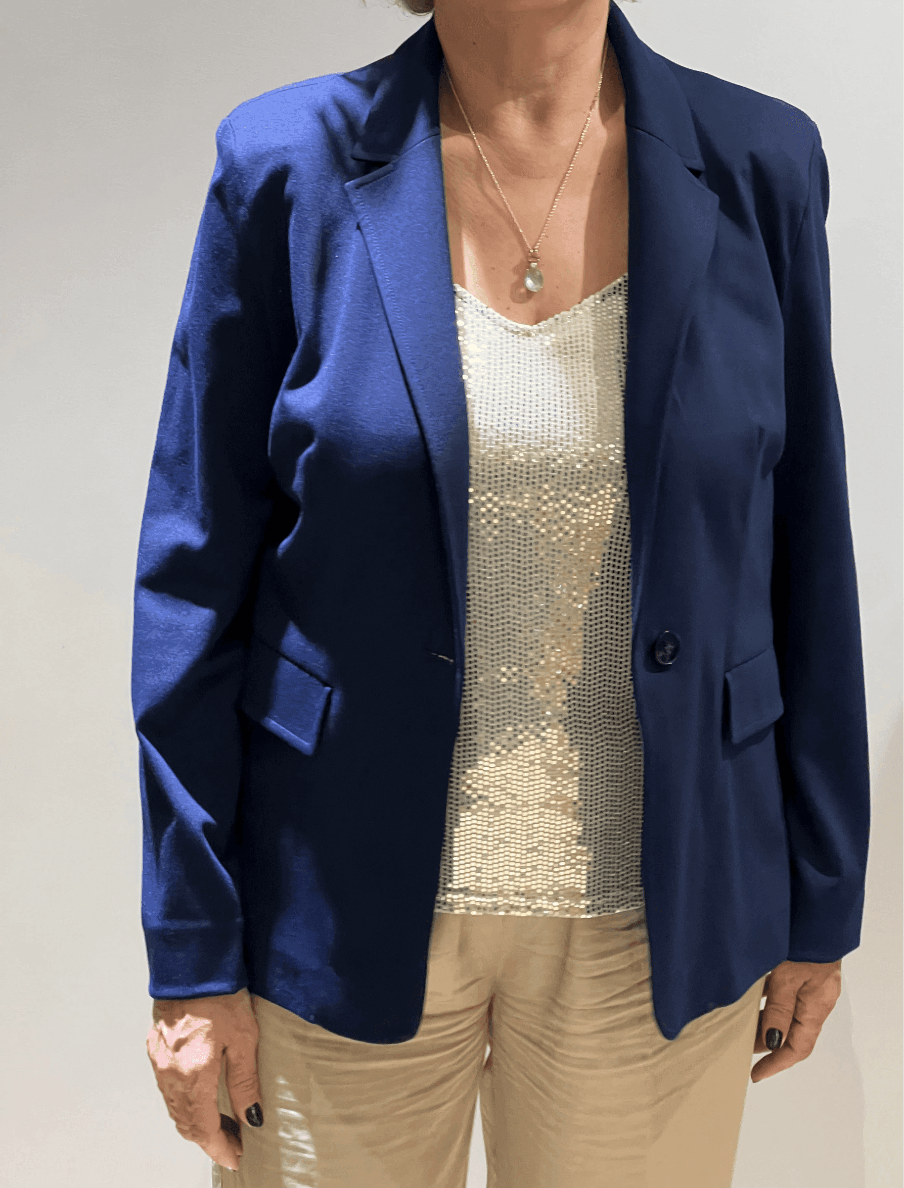 Giacca in jersey blu Elba - 4