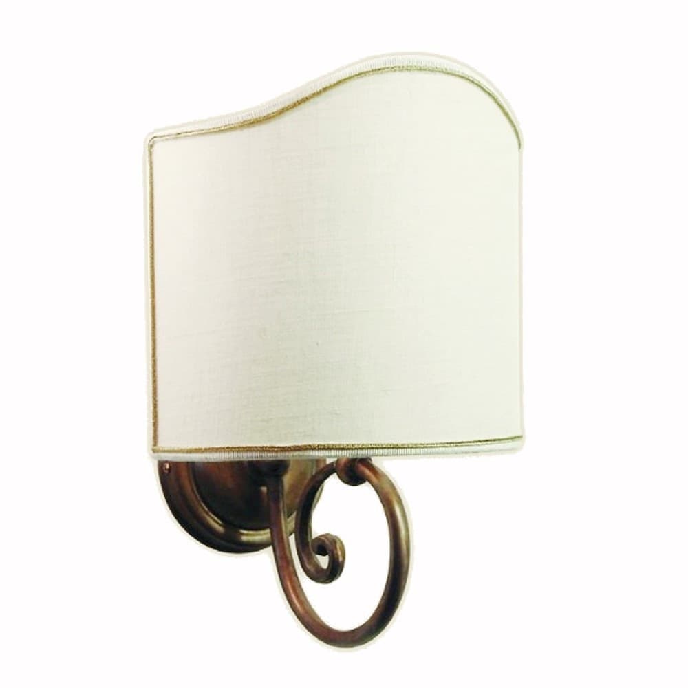 Applique classico Lampadari Bartalini LEO P AP1 OV E27 LED tessuto ottone lampada parete