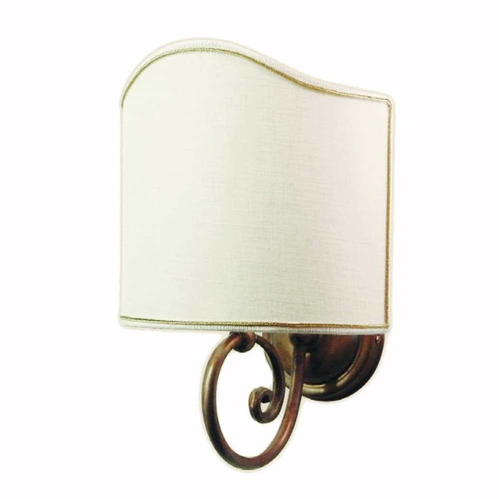 Applique classico Lampadari Bartalini LEO P AP1 OV E27 LED tessuto ottone lampada parete - 2