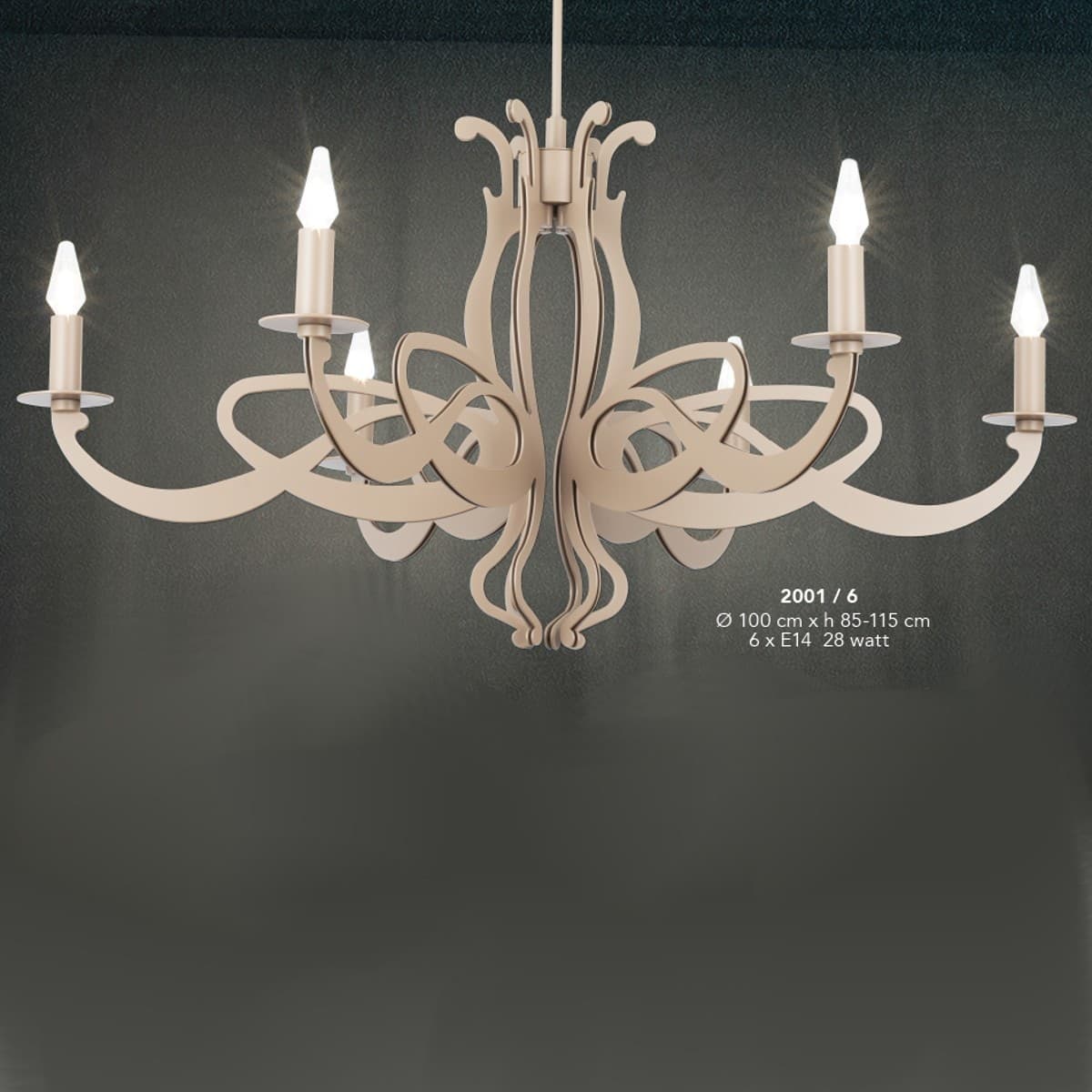 Lampadario classico LAM 2001 6 E14 LED metallo sospensione - 6