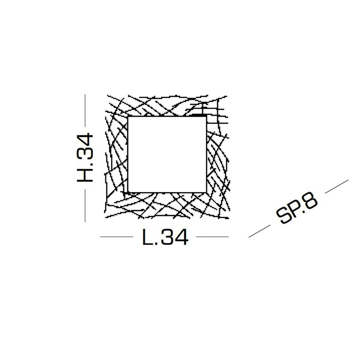 Applique EL-URLO 382 R7s griglia cromo lampada parete quadrata dimmerabile moderna vetro metallo interno - 3