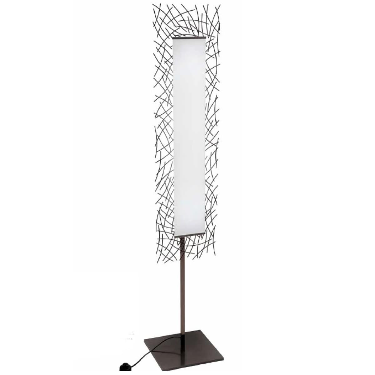 Piantana EL-MAJOLIE 381 R7s alogena dimmerabile lampada terra moderna griglia cromo interno - 5