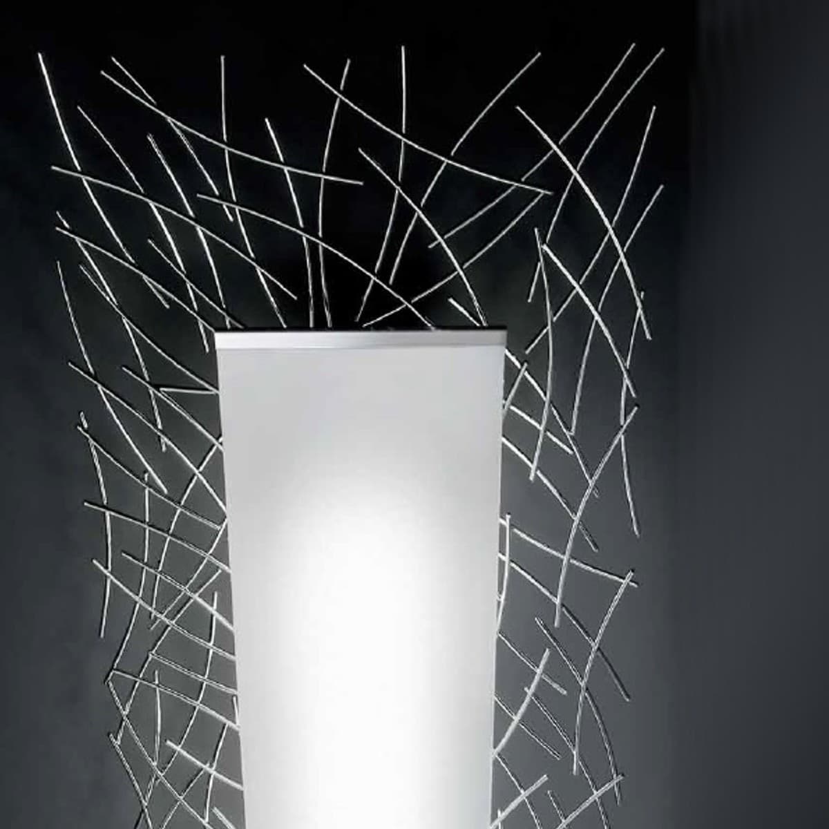 Piantana EL-MAJOLIE 381 R7s alogena dimmerabile lampada terra moderna griglia cromo interno - 2