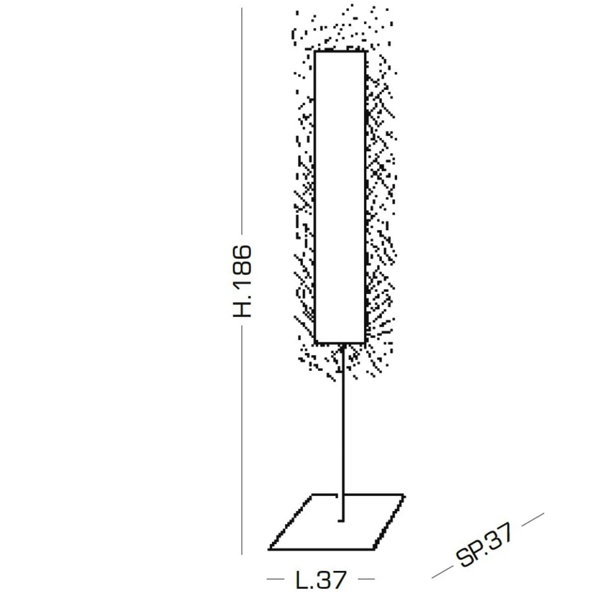 Piantana EL-MAJOLIE 381 R7s alogena dimmerabile lampada terra moderna griglia cromo interno - 3