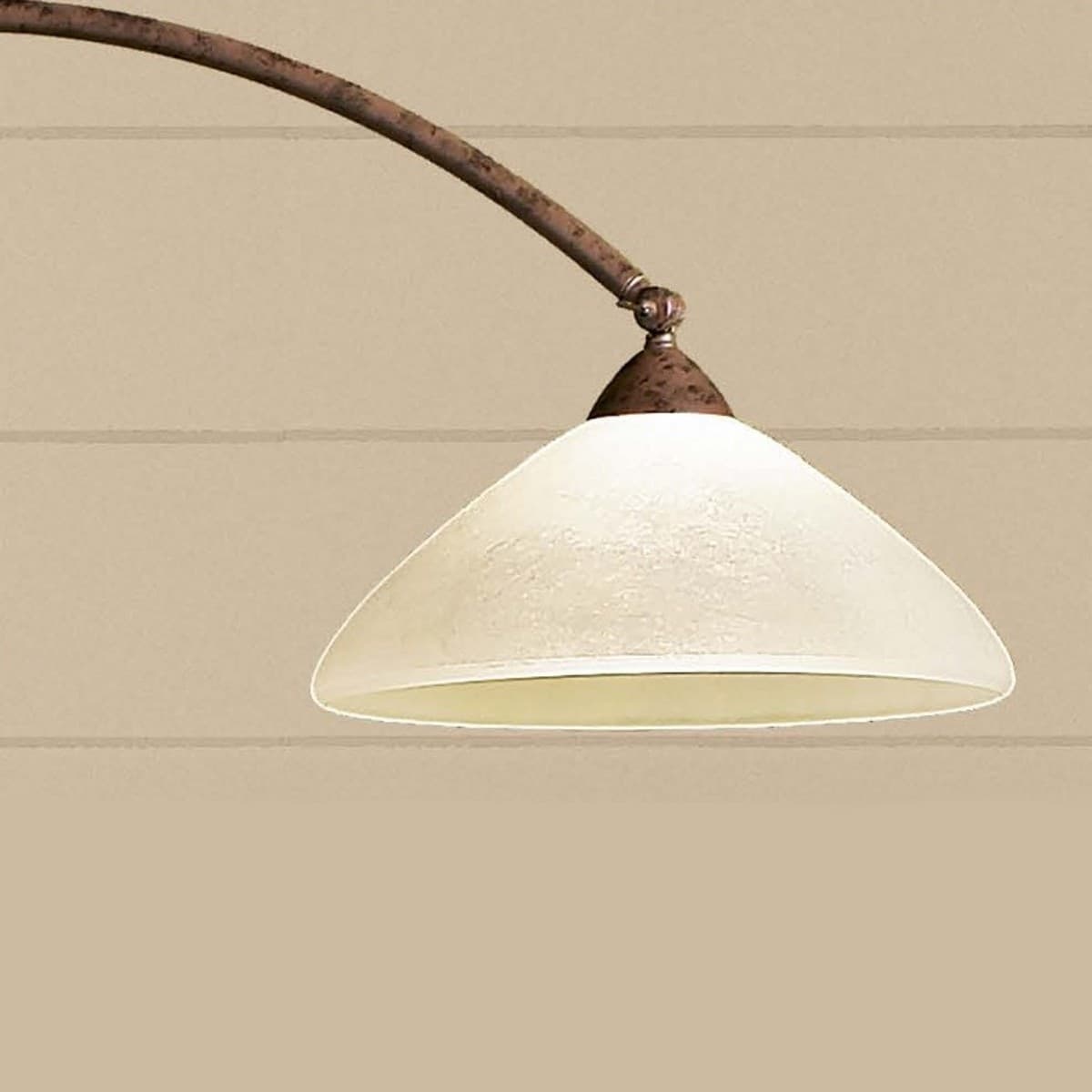 Piantana arco classica LAM 4280 1PP 1PG E27 LED metallo vetro lampada terra - 2