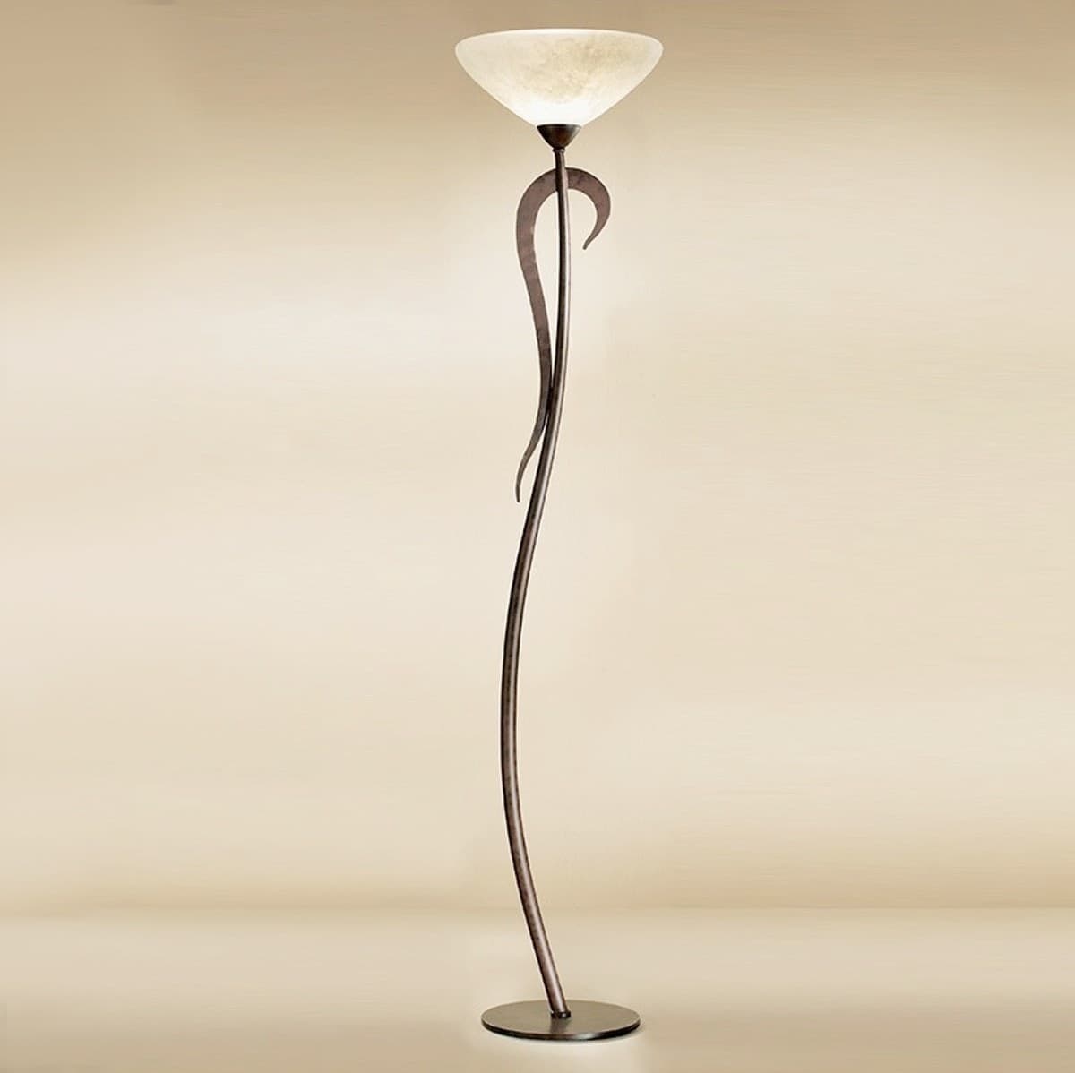 Piantana classica LAM 4280 1P E27 LED metallo vetro lampada terra