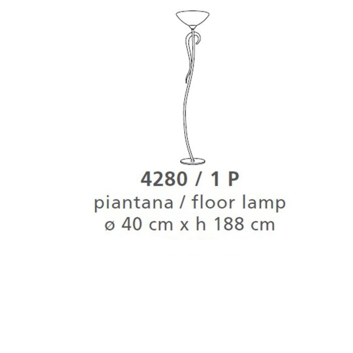 Piantana classica LAM 4280 1P E27 LED metallo vetro lampada terra - 6
