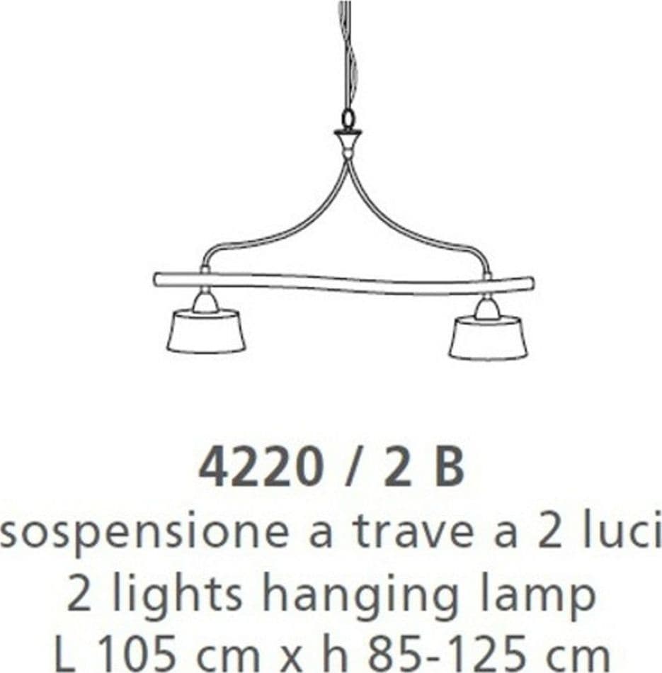 Bilanciere classico LAM 4220 2B E27 LED metallo vetro lampadario - 3