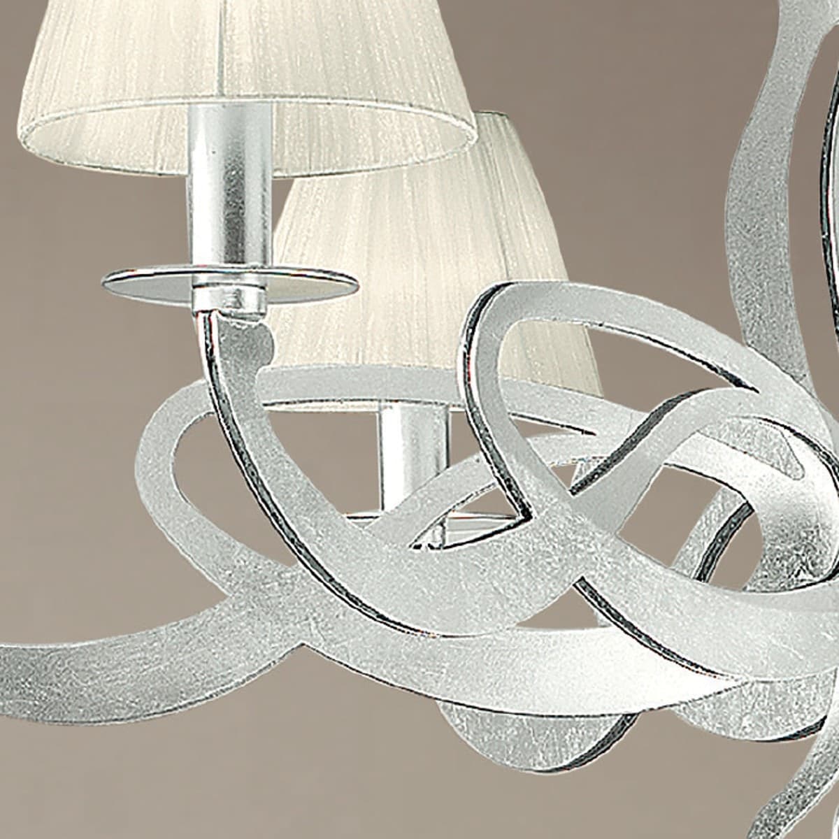 Lampadario classico LAM 2000 6 E14 LED metallo organza sospensione - 2