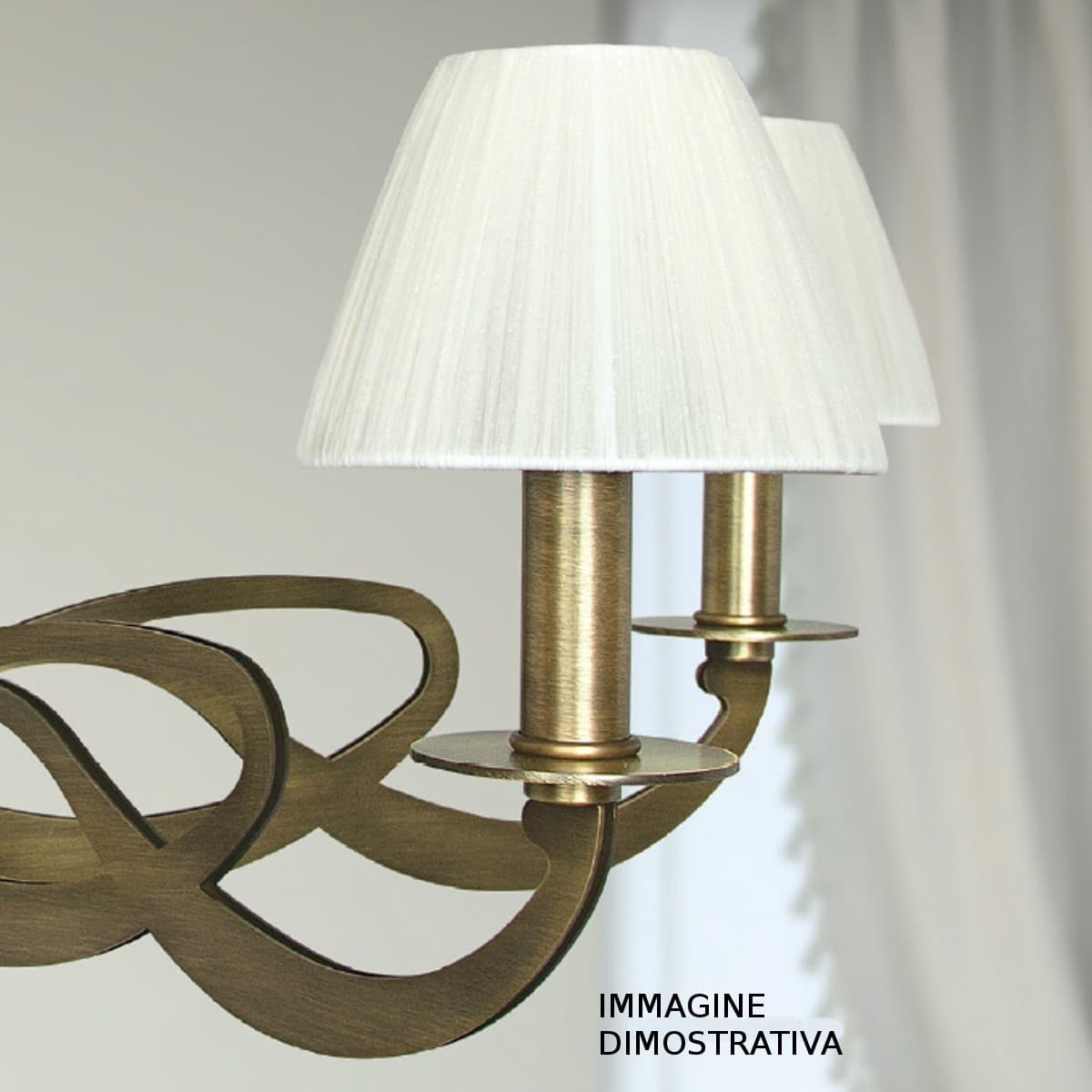 Applique classico LAM 2000 1A E14 LED metallo organza lampada parete - 3
