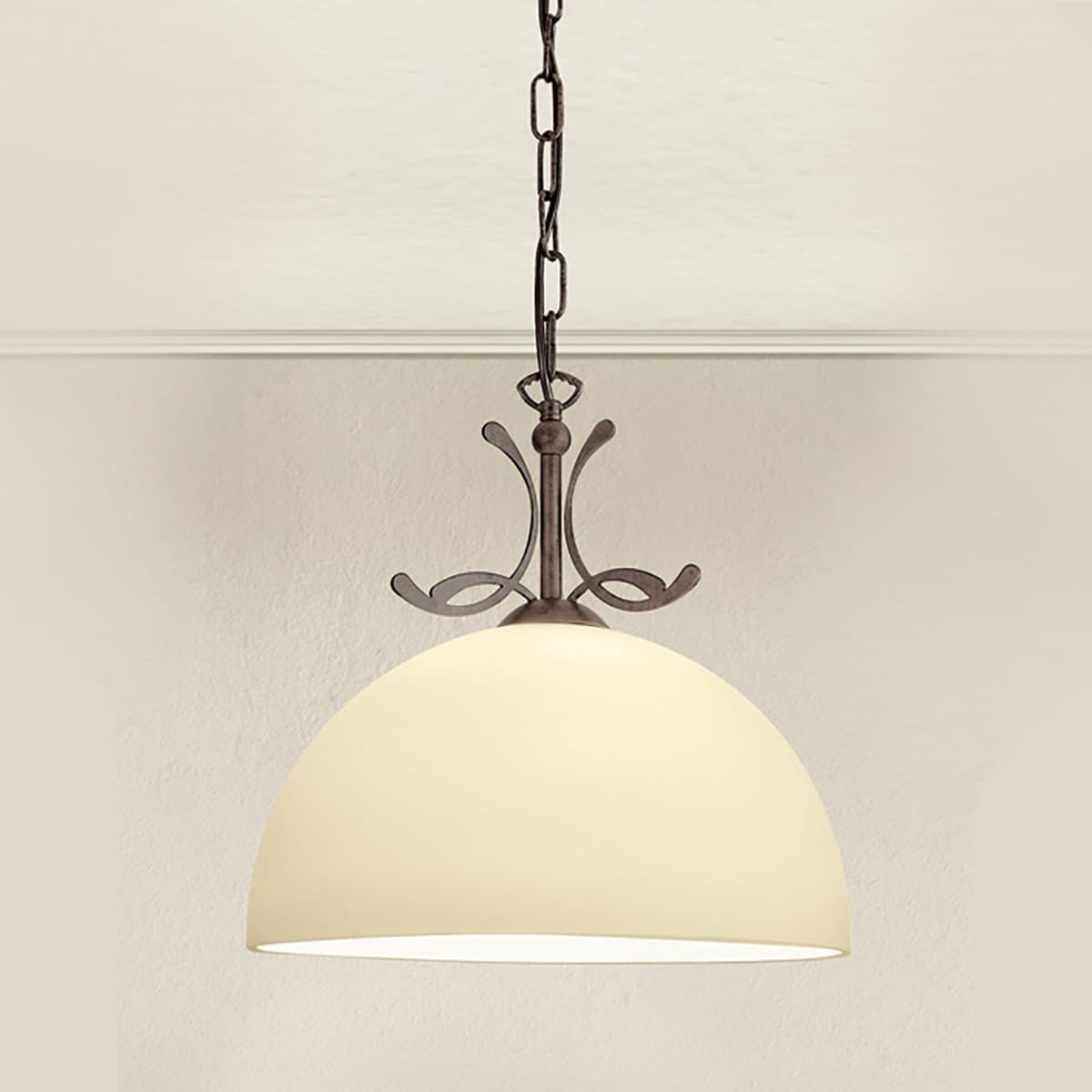 Lampadario classico LAM 1910 E27 LED metallo vetro sospensione