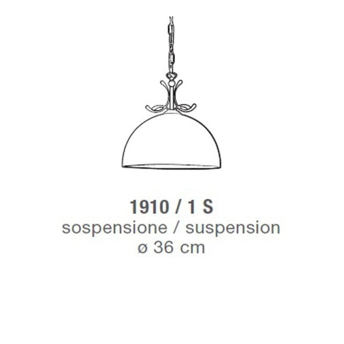 Lampadario classico LAM 1910 E27 LED metallo vetro sospensione - 2