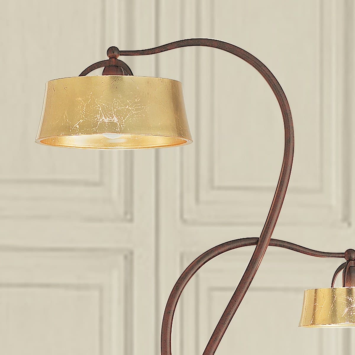 Piantana classica LAM 1895 2P E27 E14 LED metallo vetro lampada terra - 2