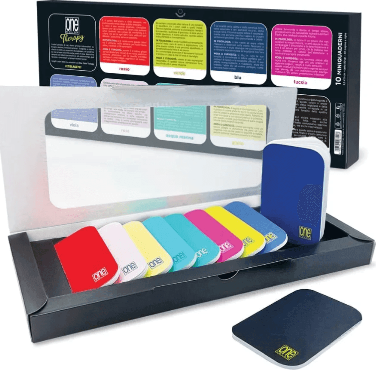 Blasetti - Set Quaderni mini One Color Therapy Gift Box 10pz - Carta da 80gr, interno con stampa a righe