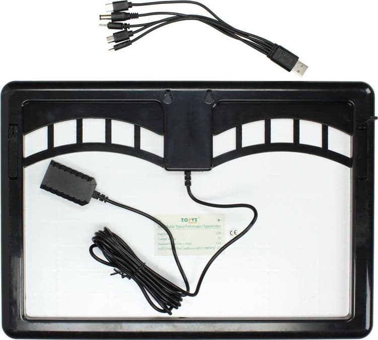 PANNELLO SOLARE CARICABATTERIE USB 5V 2,4A RICARICA RAPIDA SMARTPHONE 12W ZO-712KC - 3