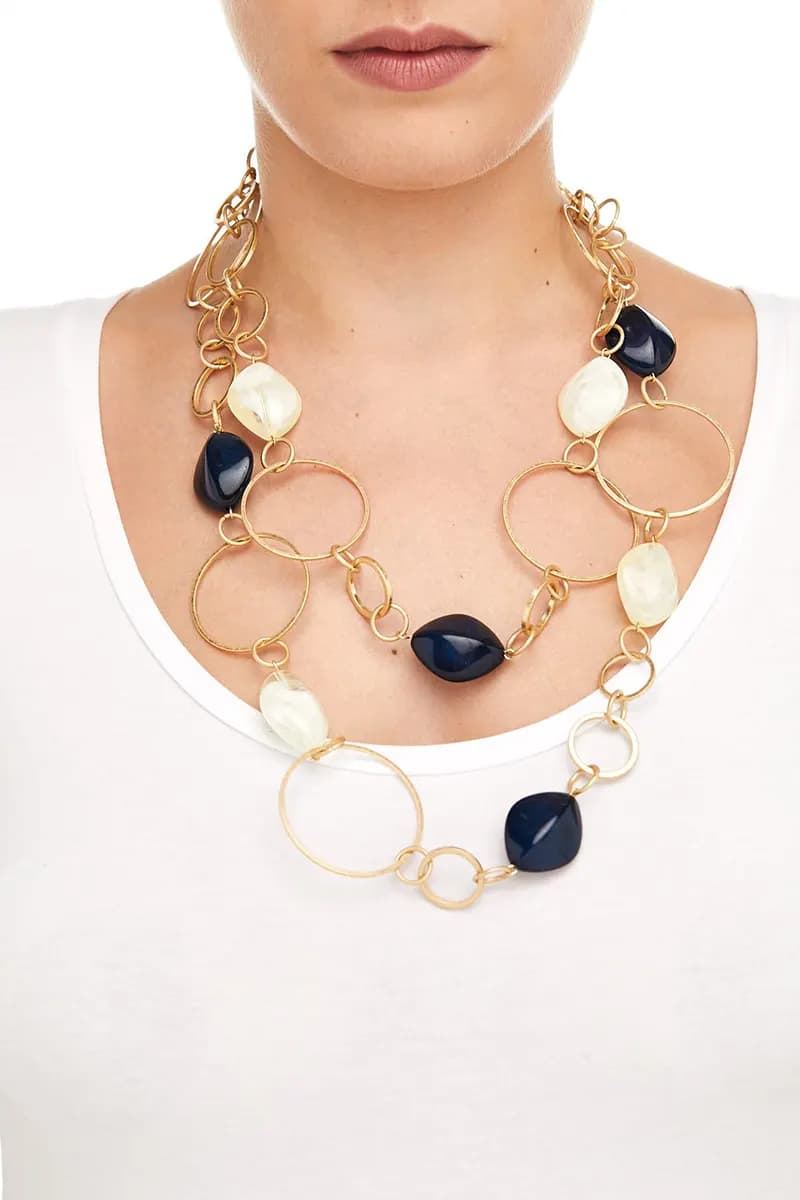MYA ACCESSORIES | Collana cerchi con pietre - 4