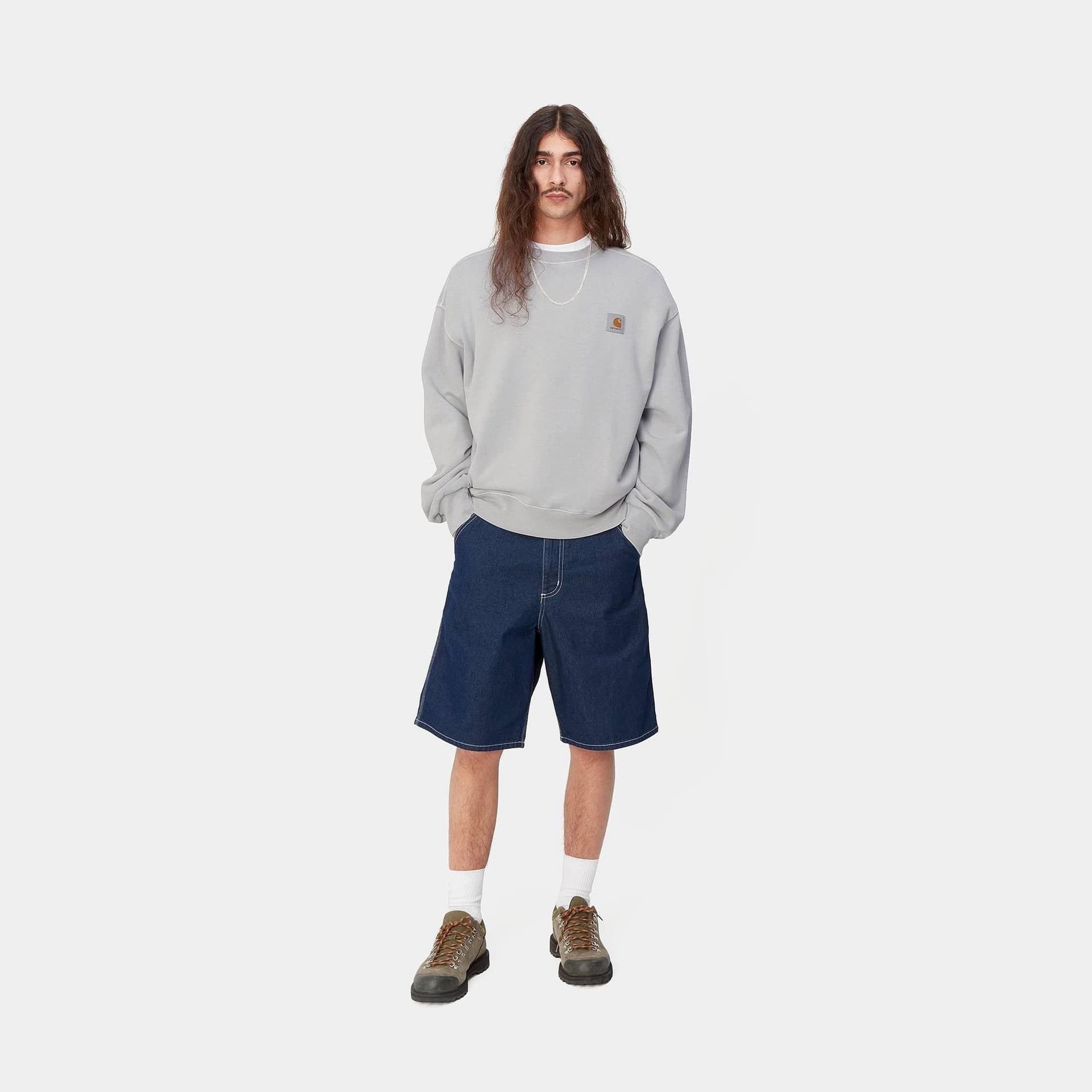 Felpa Carhartt Nelson Sweatshirt sonic silver dyed - 5