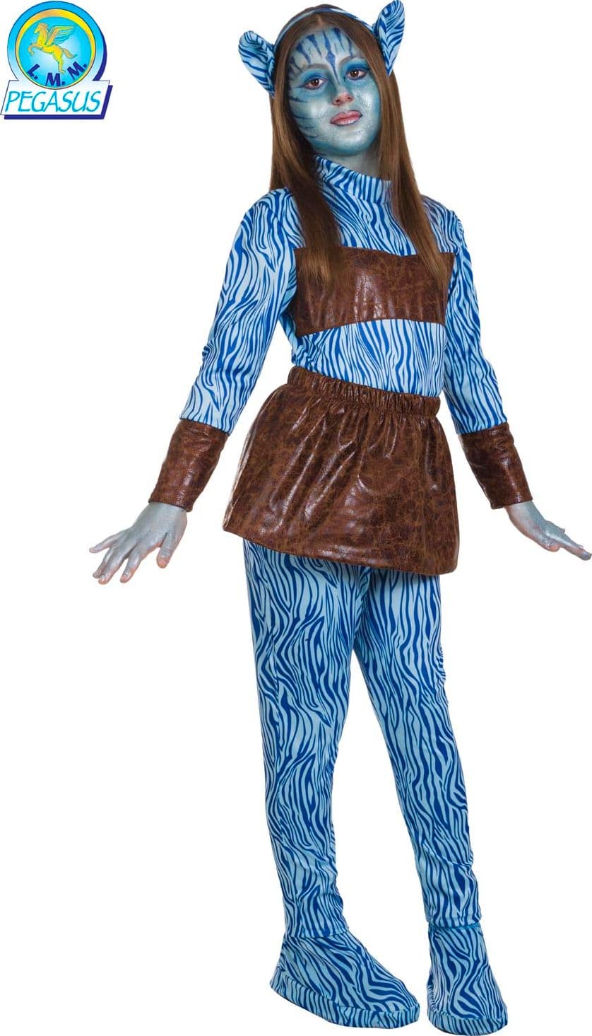 COSTUME CARNEVALE RAGAZZA TIGRE AZZURRA DA 5 A 13 ANNI - PEGASUS 1955 - 3