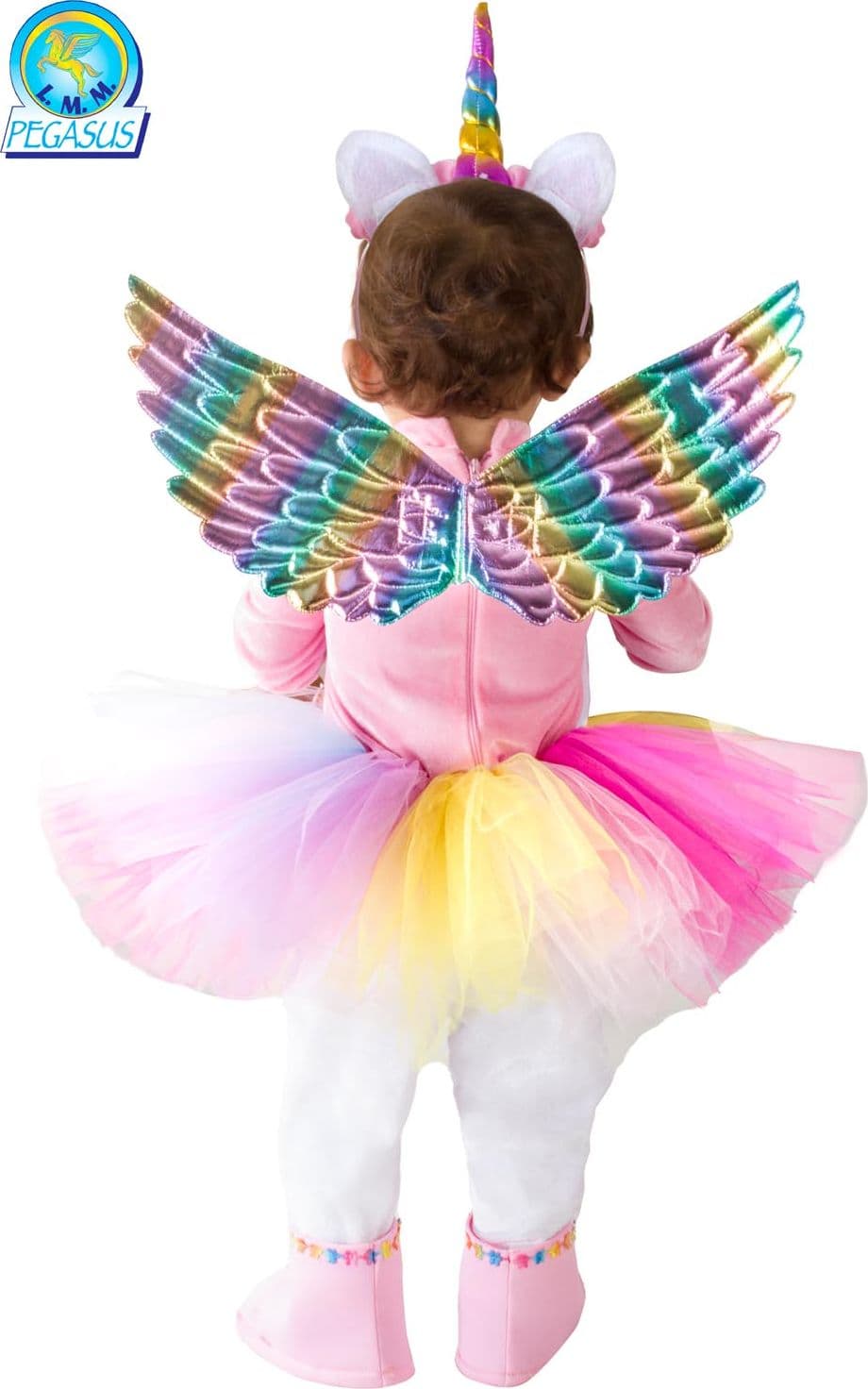 COSTUME CARNEVALE PICCOLA UNICORNO ARCOBALENO PRIMI PASSI DA 13 A 36 MESI - PEGASUS 2123 - 2