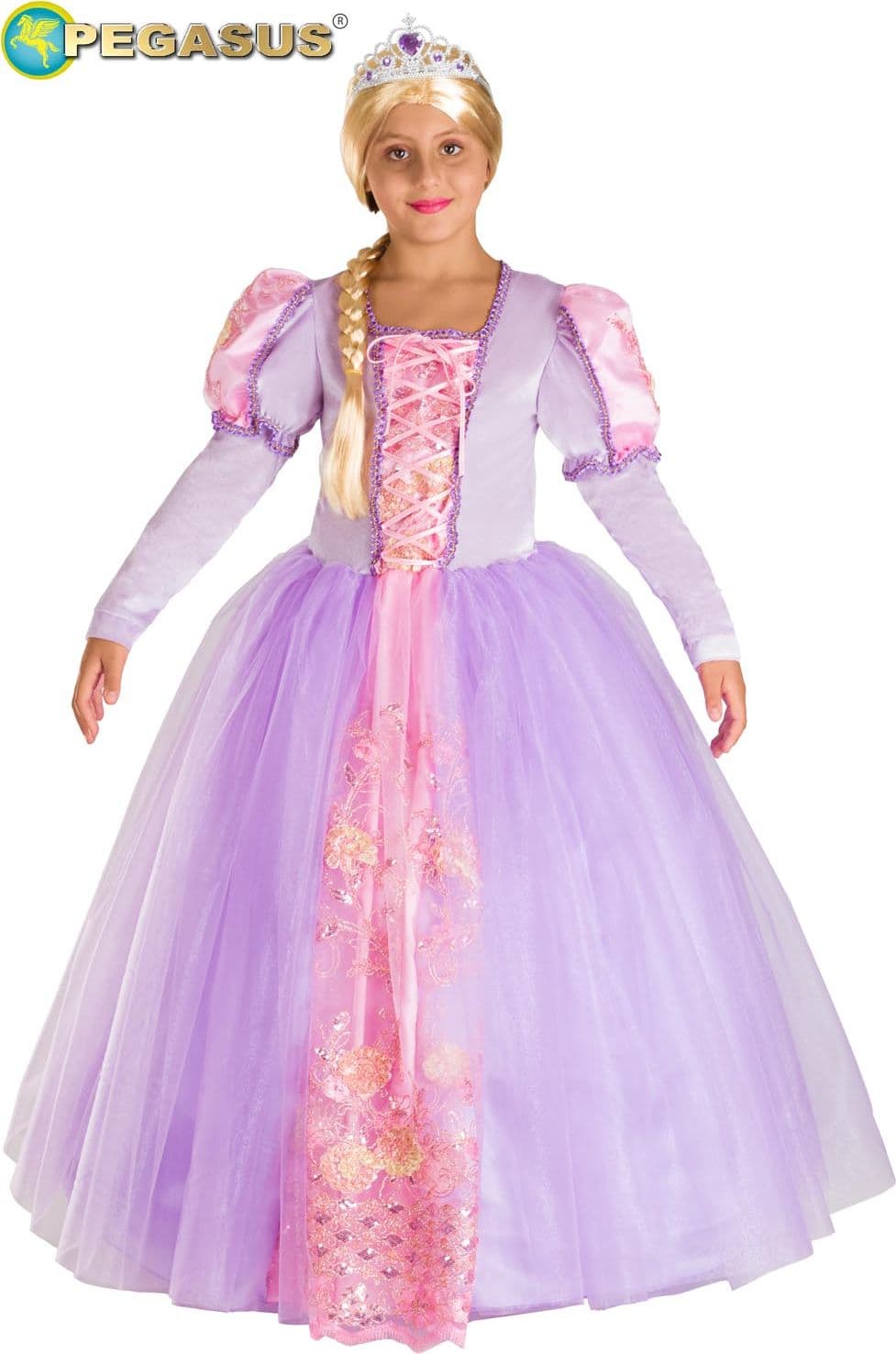COSTUME CARNEVALE PRINCIPESSA RAPERONZOLO BAMBINA DA 5 A 11 ANNI - PEGASUS COD. 1953 - 8