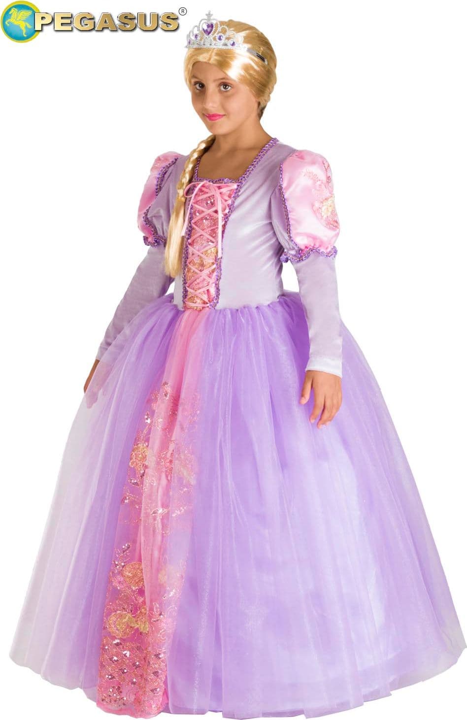 COSTUME CARNEVALE PRINCIPESSA RAPERONZOLO BAMBINA DA 5 A 11 ANNI - PEGASUS COD. 1953 - 5