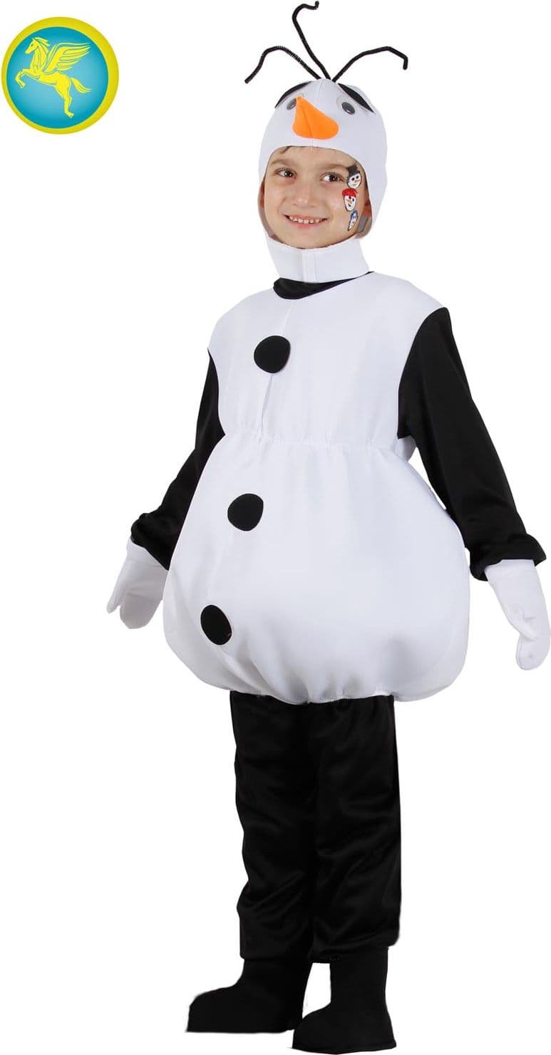 COSTUME  CARNEVALE PUPAZZO DI NEVE DA 3 A 6 ANNI BAMBINO COD. 0763 - 4