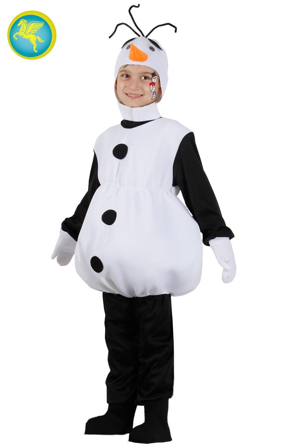 COSTUME  CARNEVALE PUPAZZO DI NEVE DA 3 A 6 ANNI BAMBINO COD. 0763 - 4
