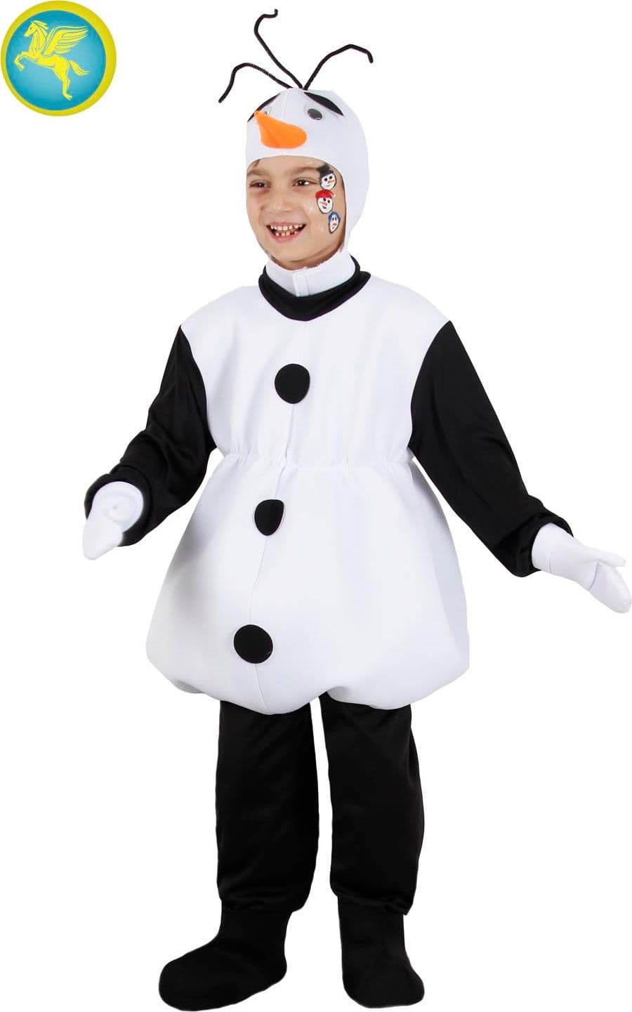 COSTUME  CARNEVALE PUPAZZO DI NEVE DA 3 A 6 ANNI BAMBINO COD. 0763 - 2