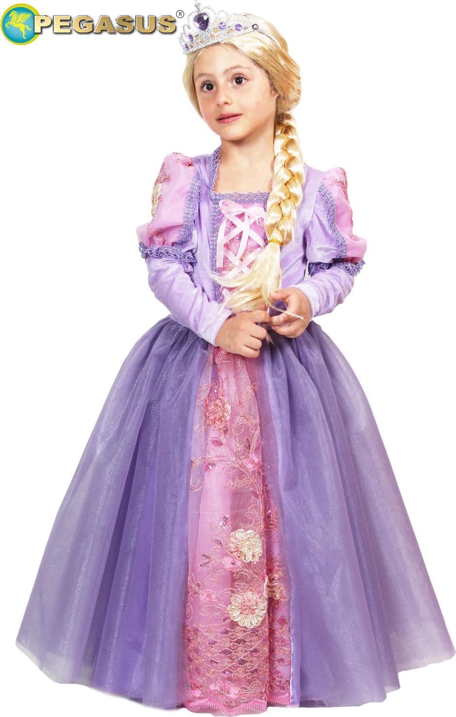 COSTUME CARNEVALE PRINCIPESSA RAPERONZOLO BAMBINA DA 3 A 6 ANNI - PEGASUS 0744 - 3
