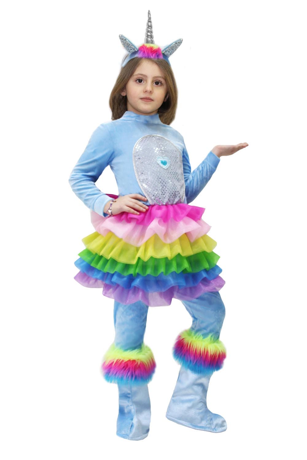 COSTUME CARNEVALE PICCOLA UNICORNO ARCOBALENO BAMBINA DA 3 A 6 ANNI COD.0705 - 2