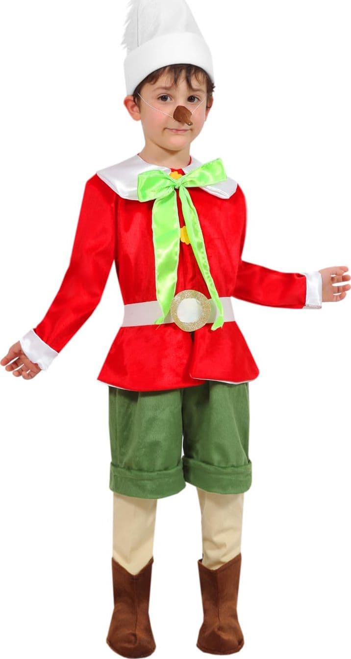 COSTUME CARNEVALE PINOCCHIO BAMBINO DA 3 A 6 ANNI - PEGASUS COD. 0354 - 3