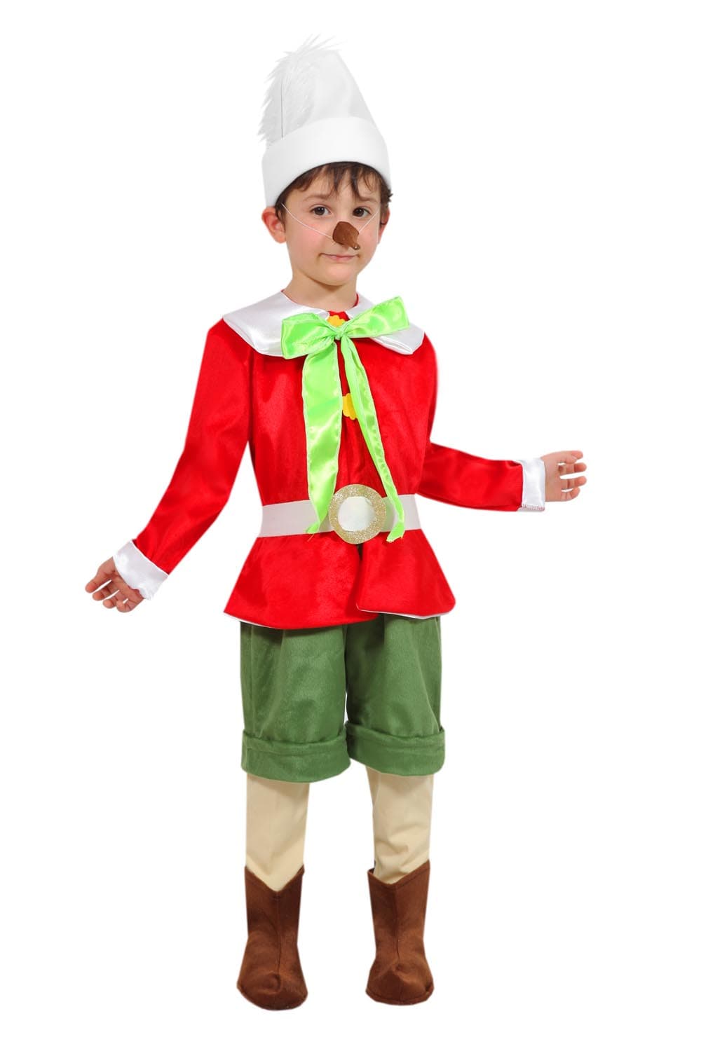 COSTUME CARNEVALE PINOCCHIO BAMBINO DA 3 A 6 ANNI - PEGASUS COD. 0354 - 3