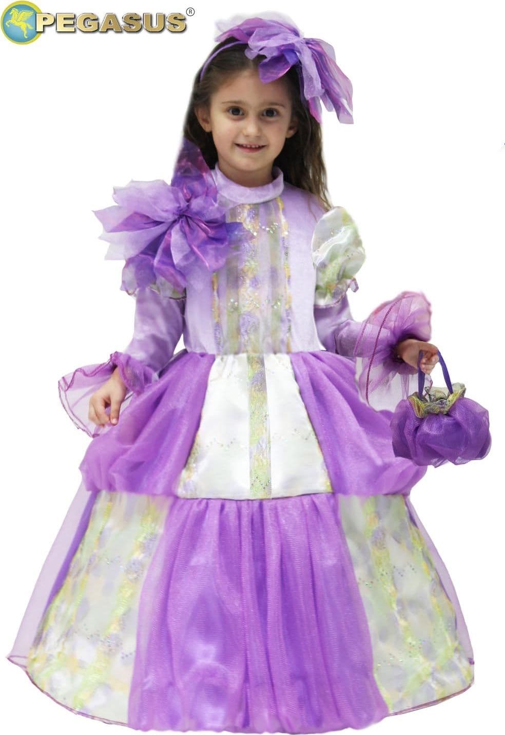 COSTUME CARNEVALE PRINCIPESSA ORCHIDEA BAMBINA DA 3 A 6 ANNI COD. 0707 - 3