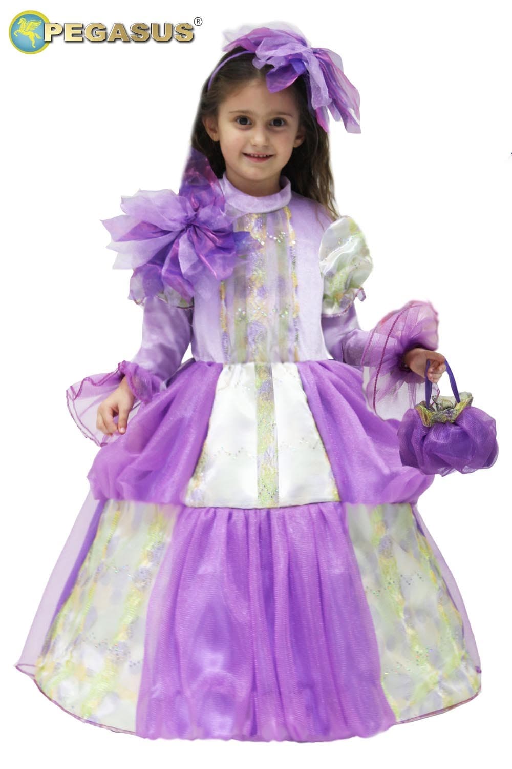 COSTUME CARNEVALE PRINCIPESSA ORCHIDEA BAMBINA DA 3 A 6 ANNI COD. 0707 - 3