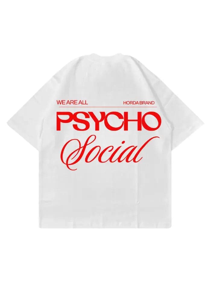 T-Shirt Bianca 220gr Oversize Cotone Made in Italy - Psycho - 4
