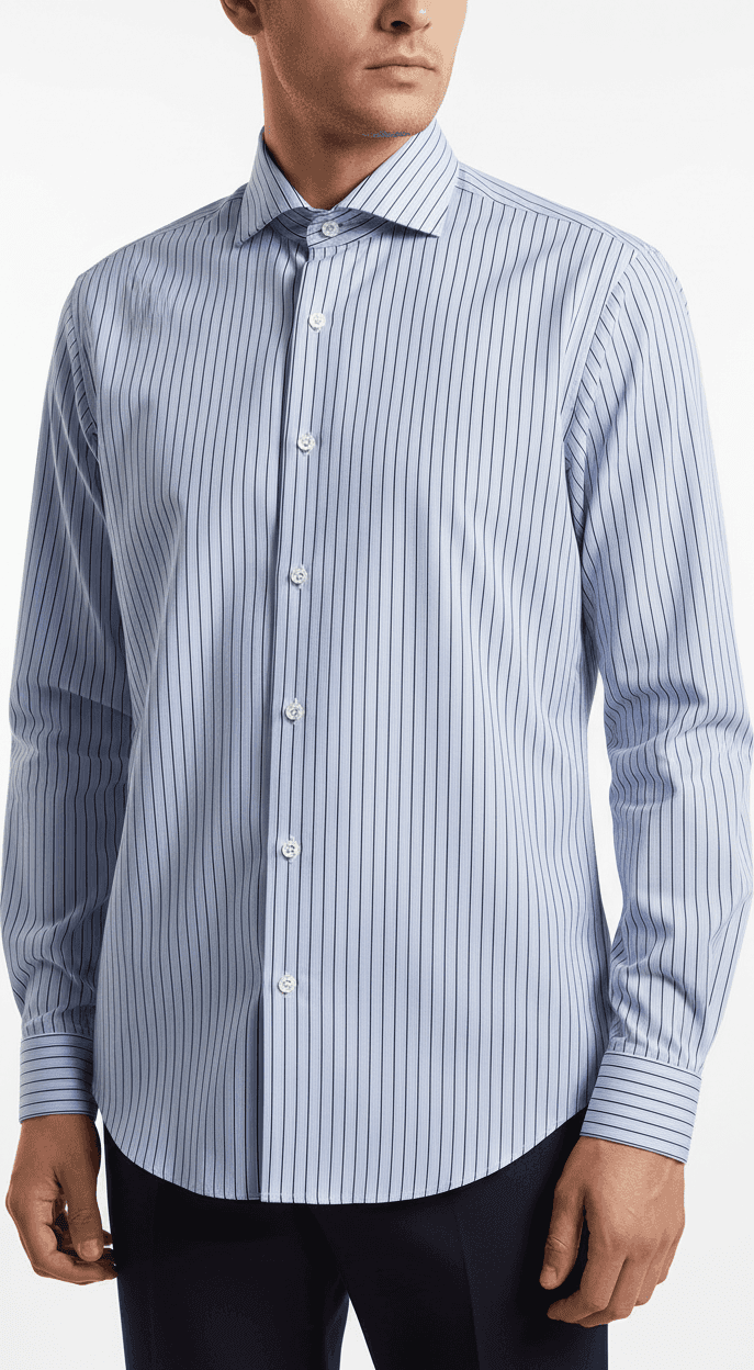Camicia uomo Bagutta - Righe - Colore celeste/bianco/blu