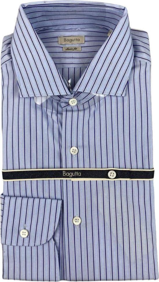 Camicia uomo Bagutta - Righe - Colore celeste/bianco/blu - 4