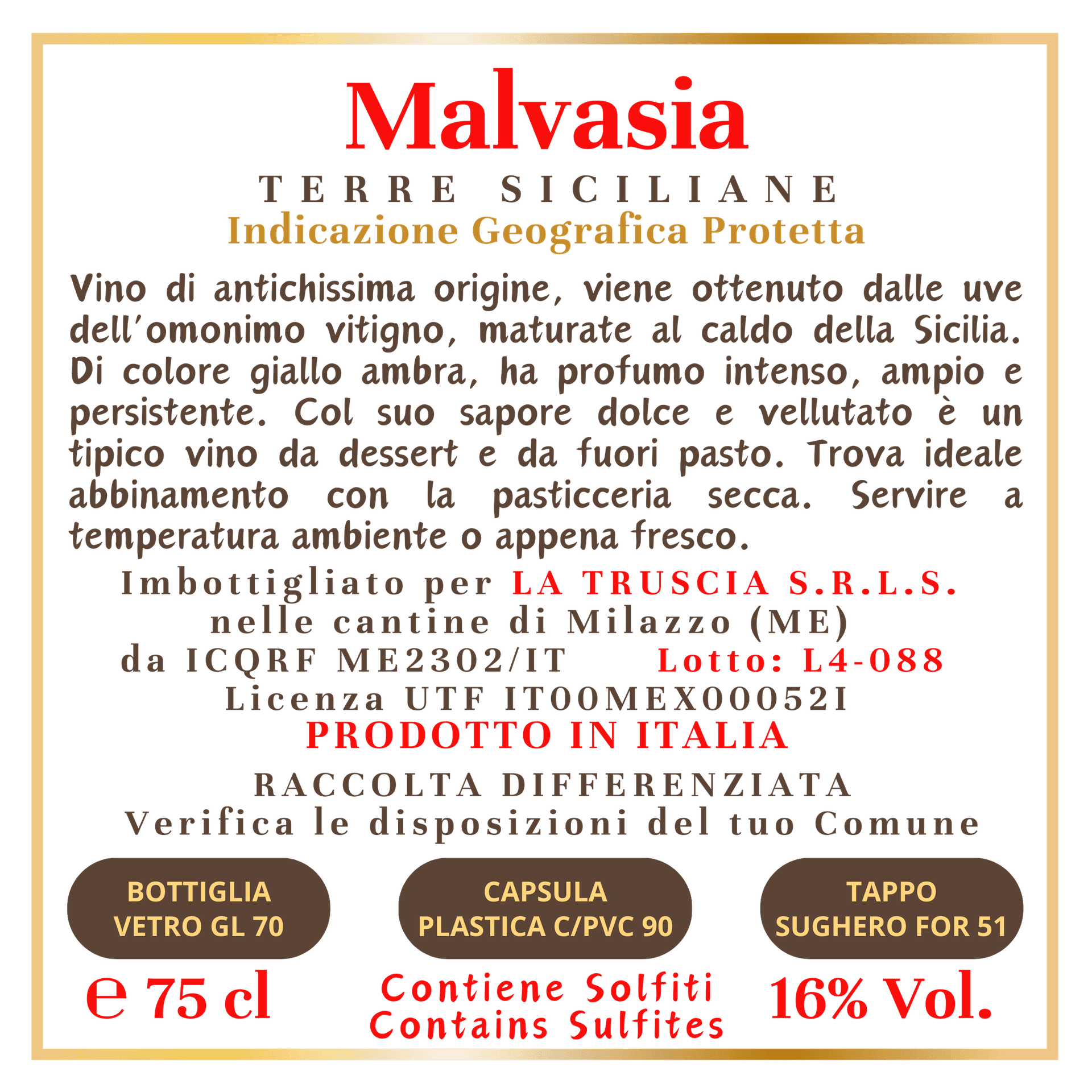 Malvasia - Vino Liquoroso Terre Siciliane IGP - 2