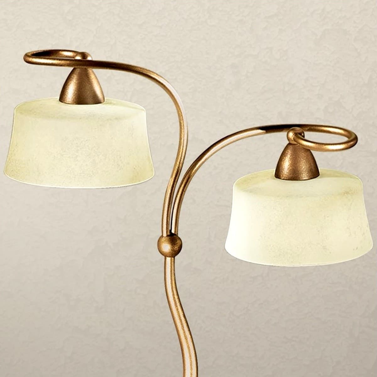 Abat-jour classico LAM 4220 2LT E14 LED metallo vetro lampada tavolo - 2