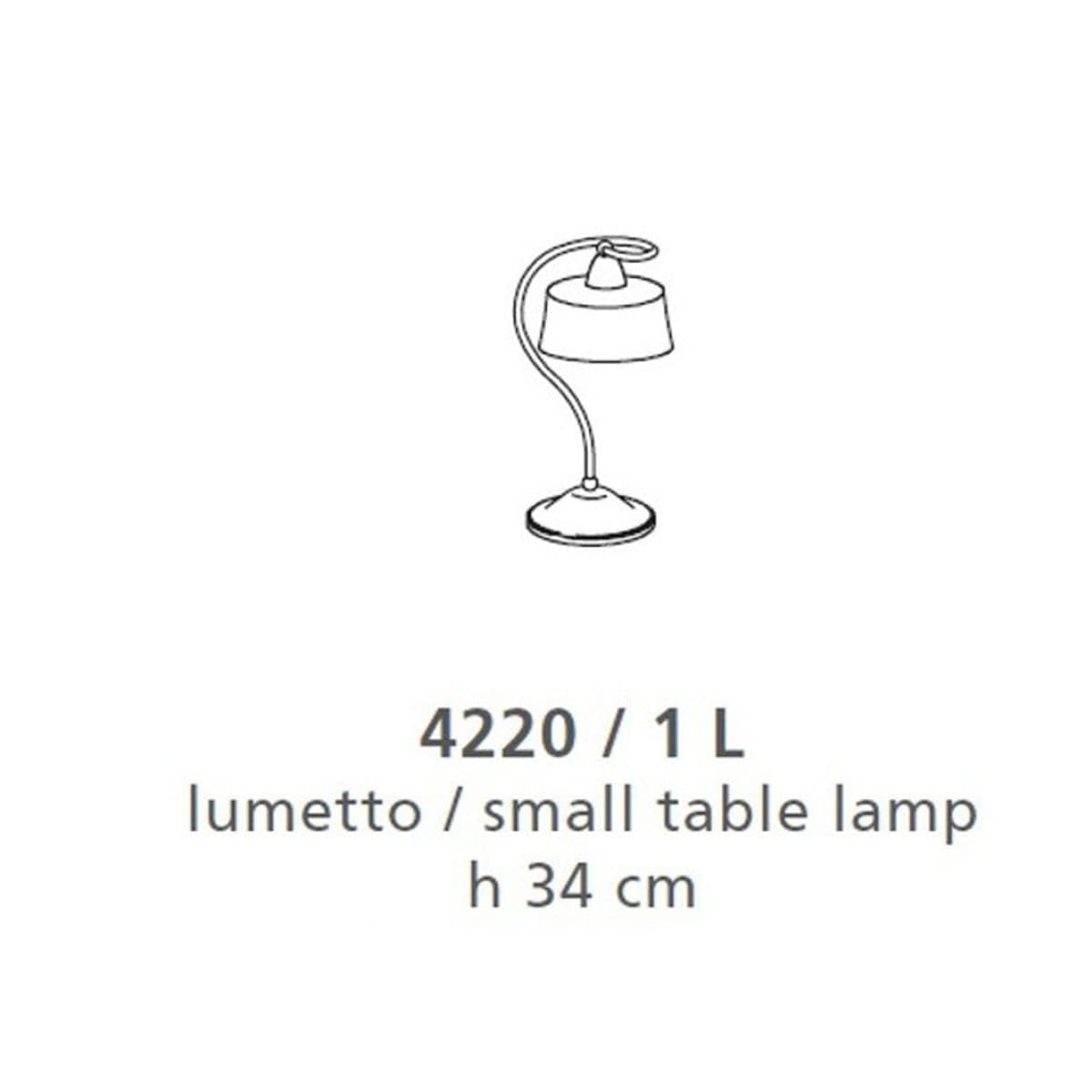 Abat-jour classica LAM 4220 1L E14 LED metallo vetro lampada tavolo - 2