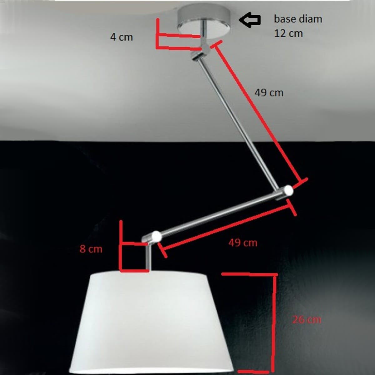 Lampadario moderno LAM PLAY 9315 1TG E27 LED metallo paralume ignifugo sospensione - 4