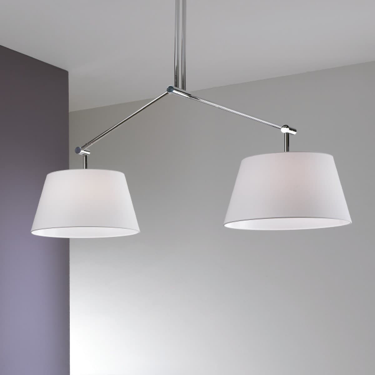 Bilanciere moderno LAM PLAY 9315 2BP E27 LED metallo paralume ignifugo lampadario - 2