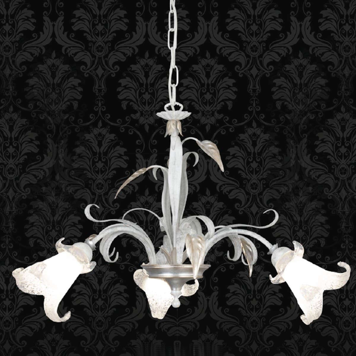 Lampadario classico LAM 3850 3 E14 LED metallo vetro sospensione