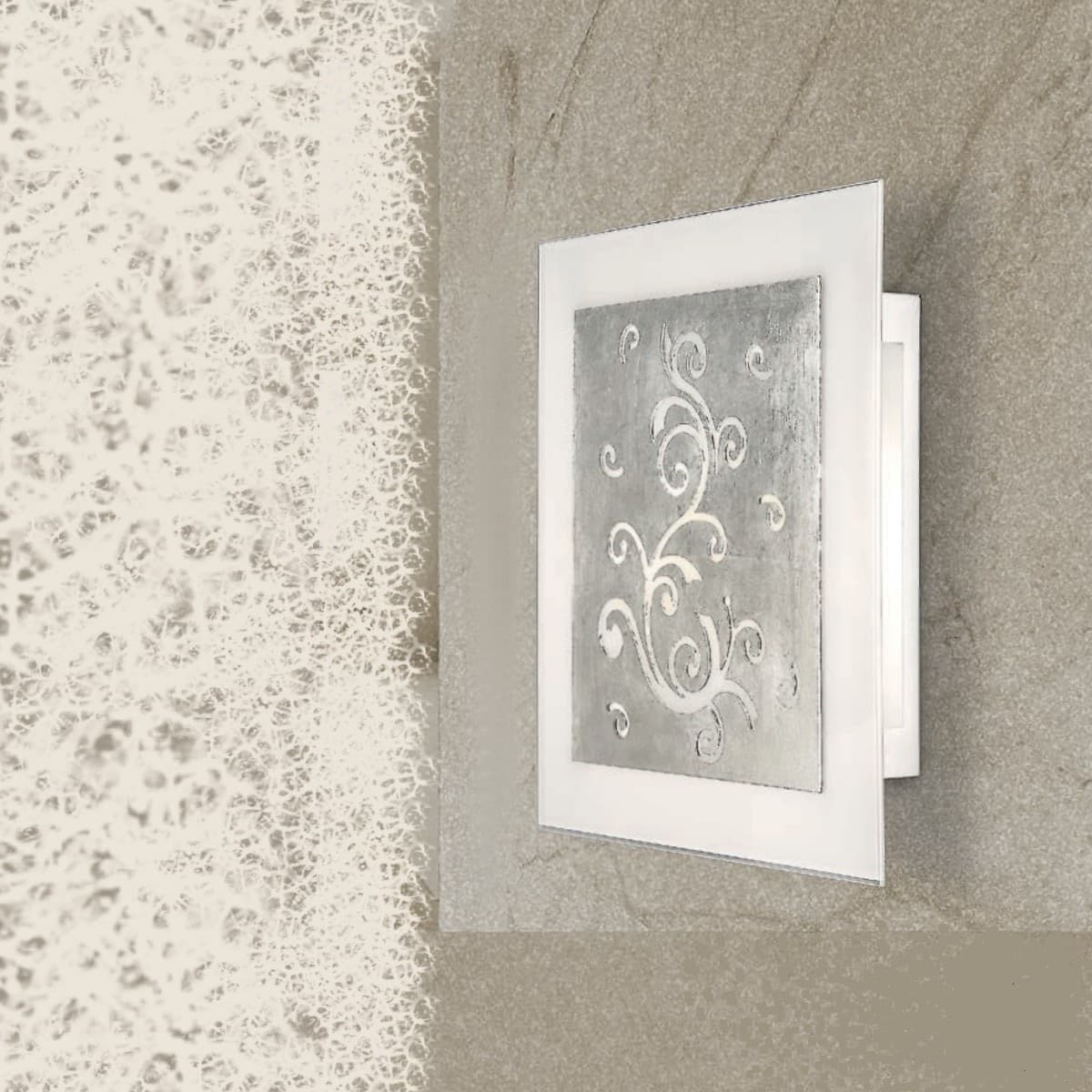 Applique classico LAM 4520 1A E27 LED metallo vetro lampada parete - 4