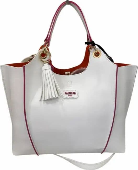 17437-ILL-S5B BORSA A SPALLA Pash Bag Bianco/Cuoio 0000000442