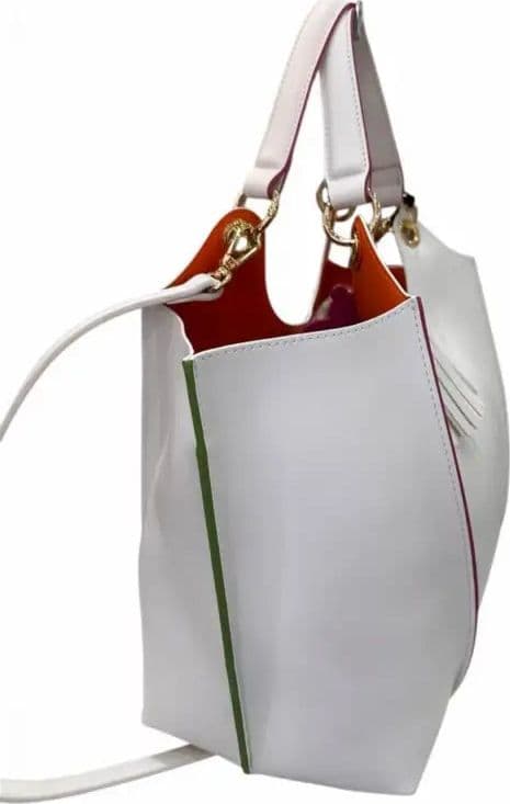 17437-ILL-S5B BORSA A SPALLA Pash Bag Bianco/Cuoio 0000000442 - 2