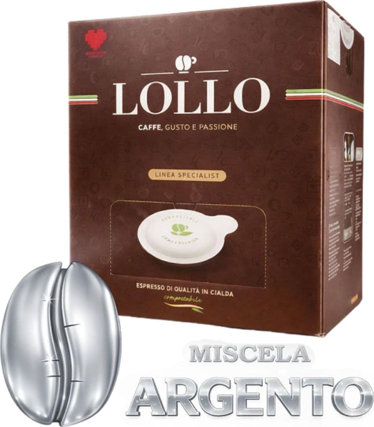 Lollo Caffe Cialde 44mm Argento 150pz - 1