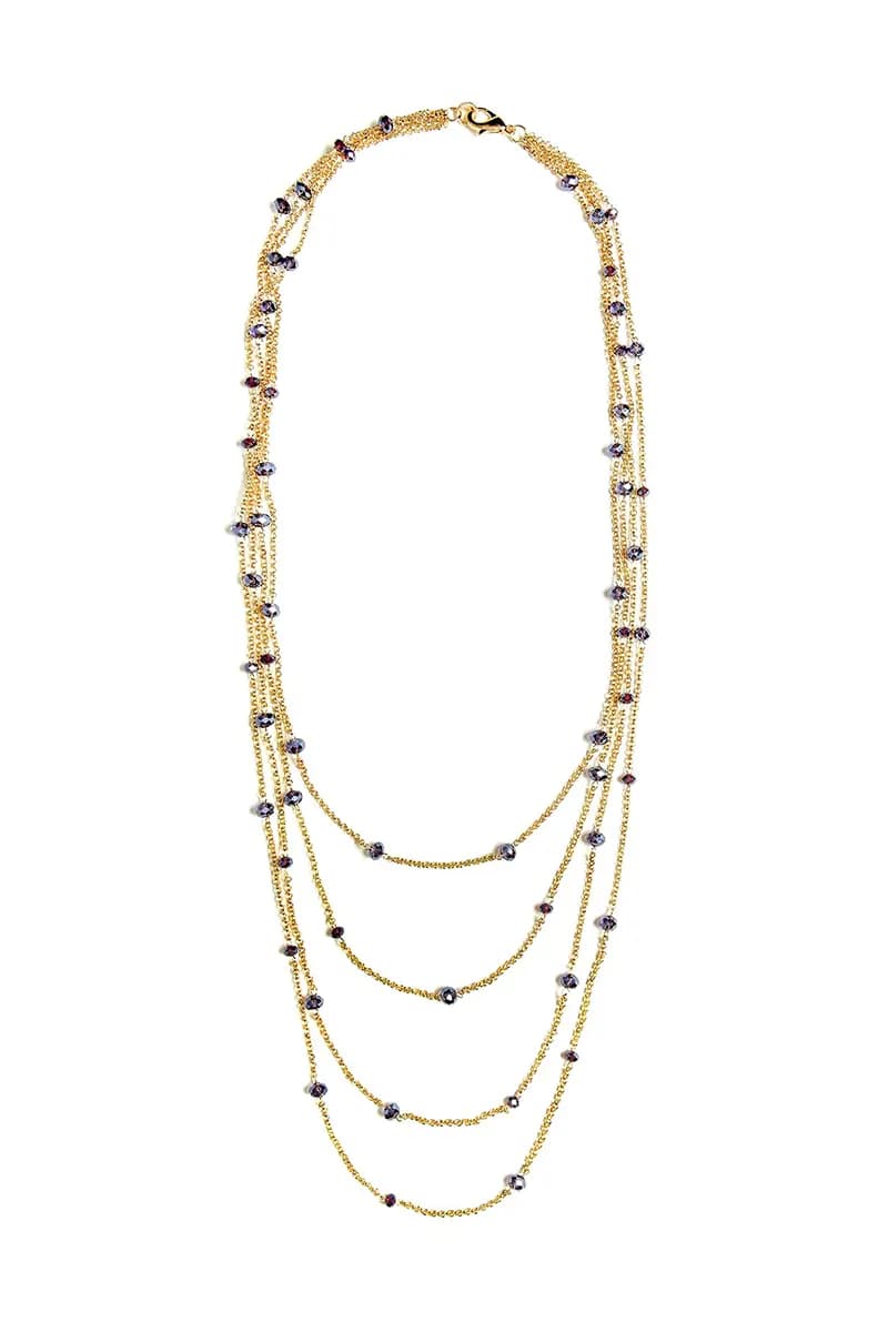 MYA ACCESSORIES | Collana multilinee con pietre ametista - 2